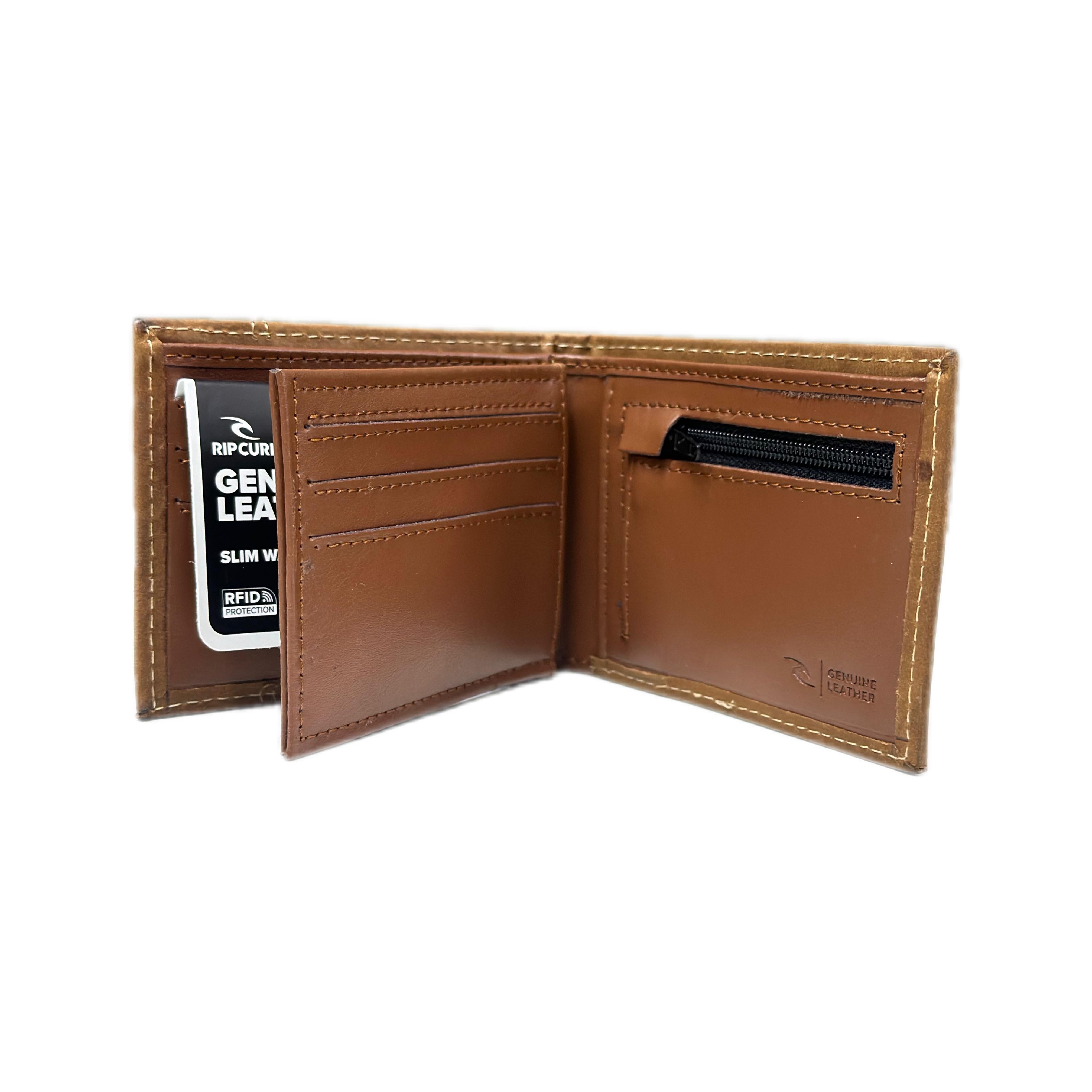 Rip Curl RFID Blocking Leather Wallet for Men - Slim Bifold Wallet with Card Slots & ID Window - Perfect for Travel, Work & Everyday Use