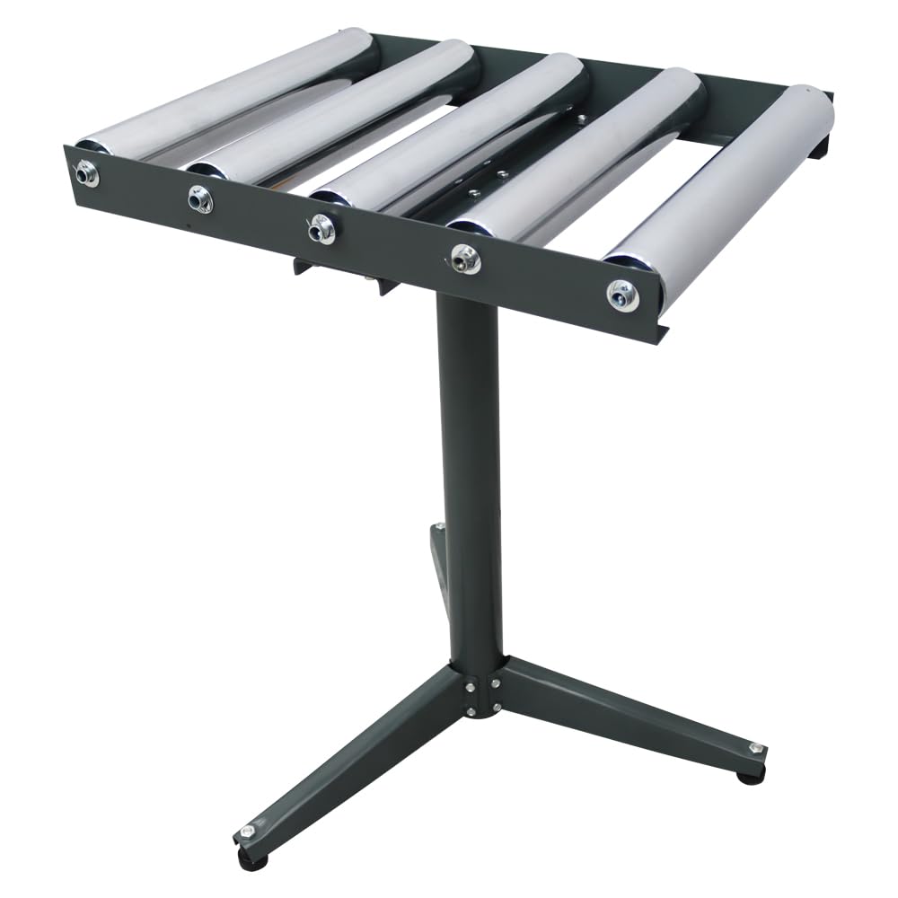 5 Rolls Adjustable Height Conveyor Roller Stand - Heavy Duty 250 Lbs Capacity - Perfect for Warehouse, Packaging, and Assembly Line Workstations