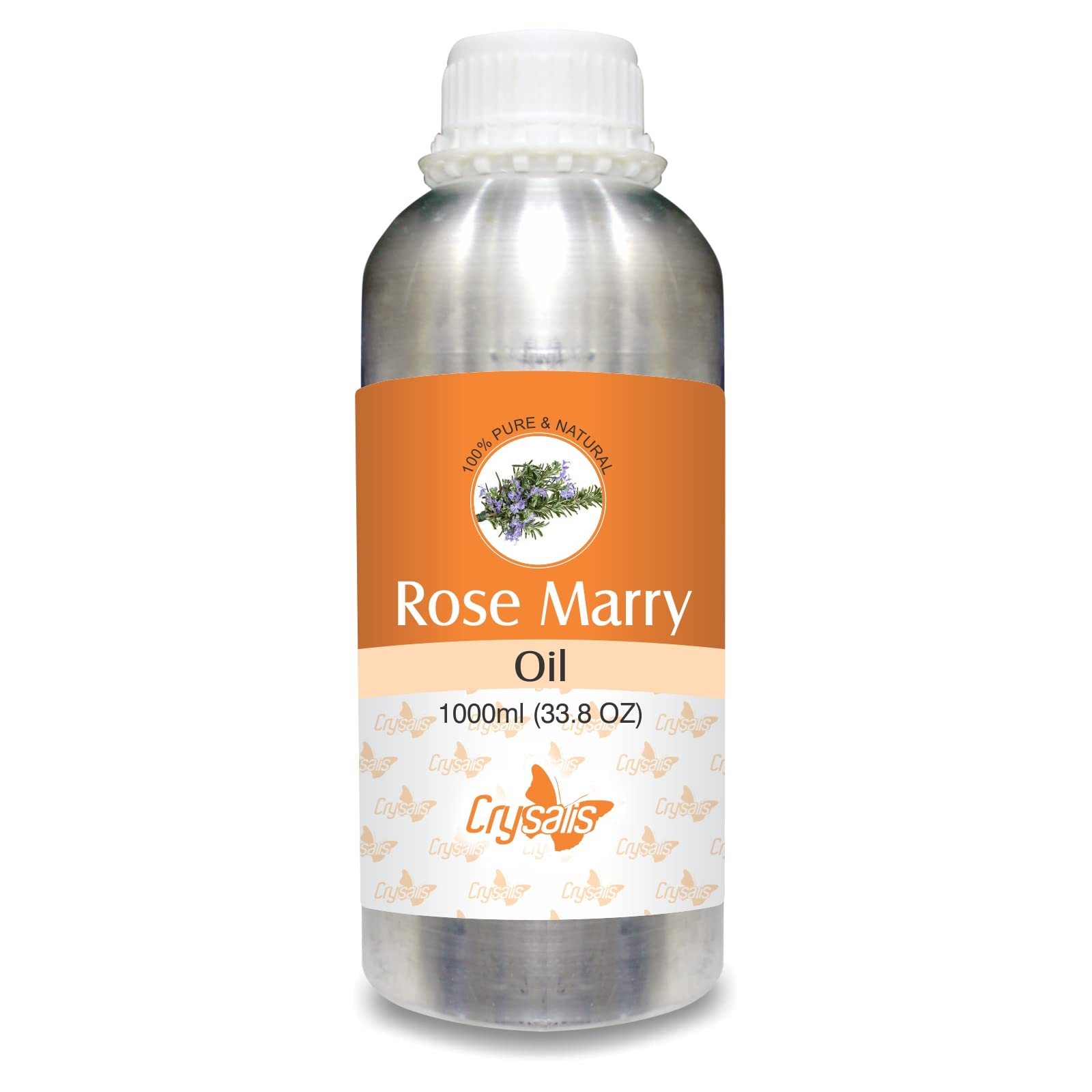 Pure Rosemary Essential Oil (Rosmarinus officinalis) - 33.8 Fl Oz (1000ml) for Aromatherapy, Hair Growth & Skin Care - USDA Organic, Undiluted for Diffusers, Massage & DIY Beauty Products