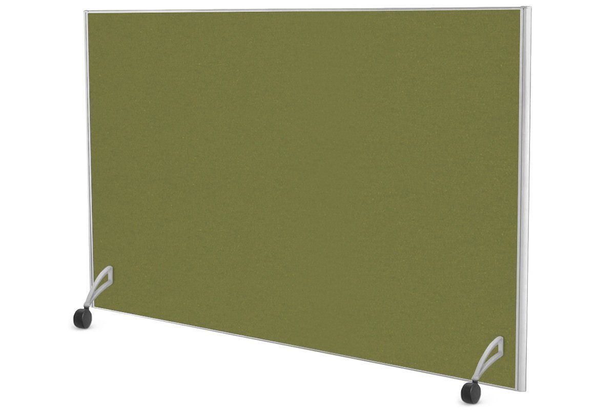 Freestanding Office Partition Screen with Fabric Panel & White Frame - 1200H x 1600W - Privacy Divider for Workspace, Conference Room, or Home Office