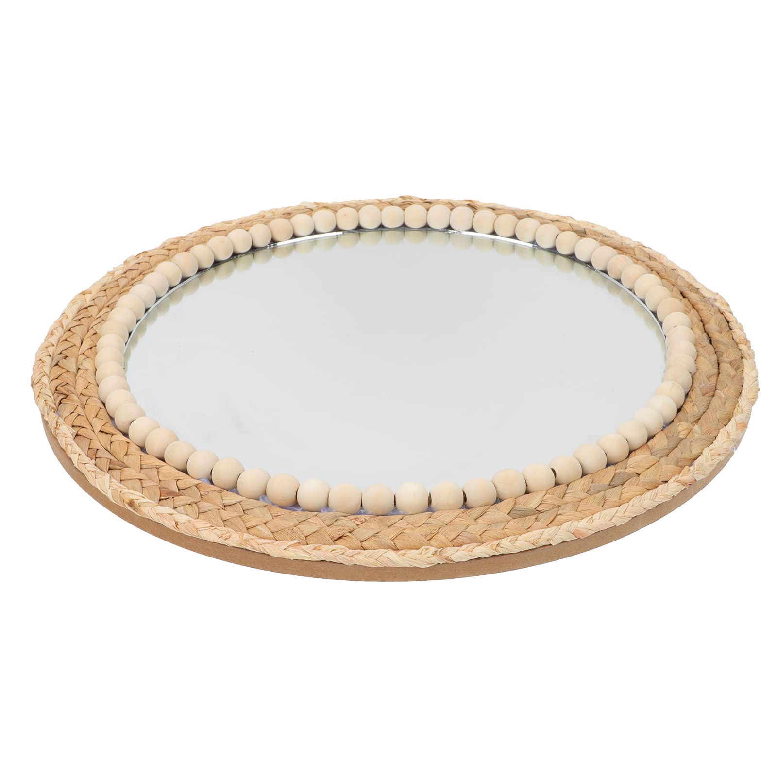 Vintage Grass Rope Framed Wall Mirror - Boho Decorative Mirror for Living Room, Bedroom & Hotel Decor | Perfect for Coastal, Farmhouse & Bohemian Interior Design Styles