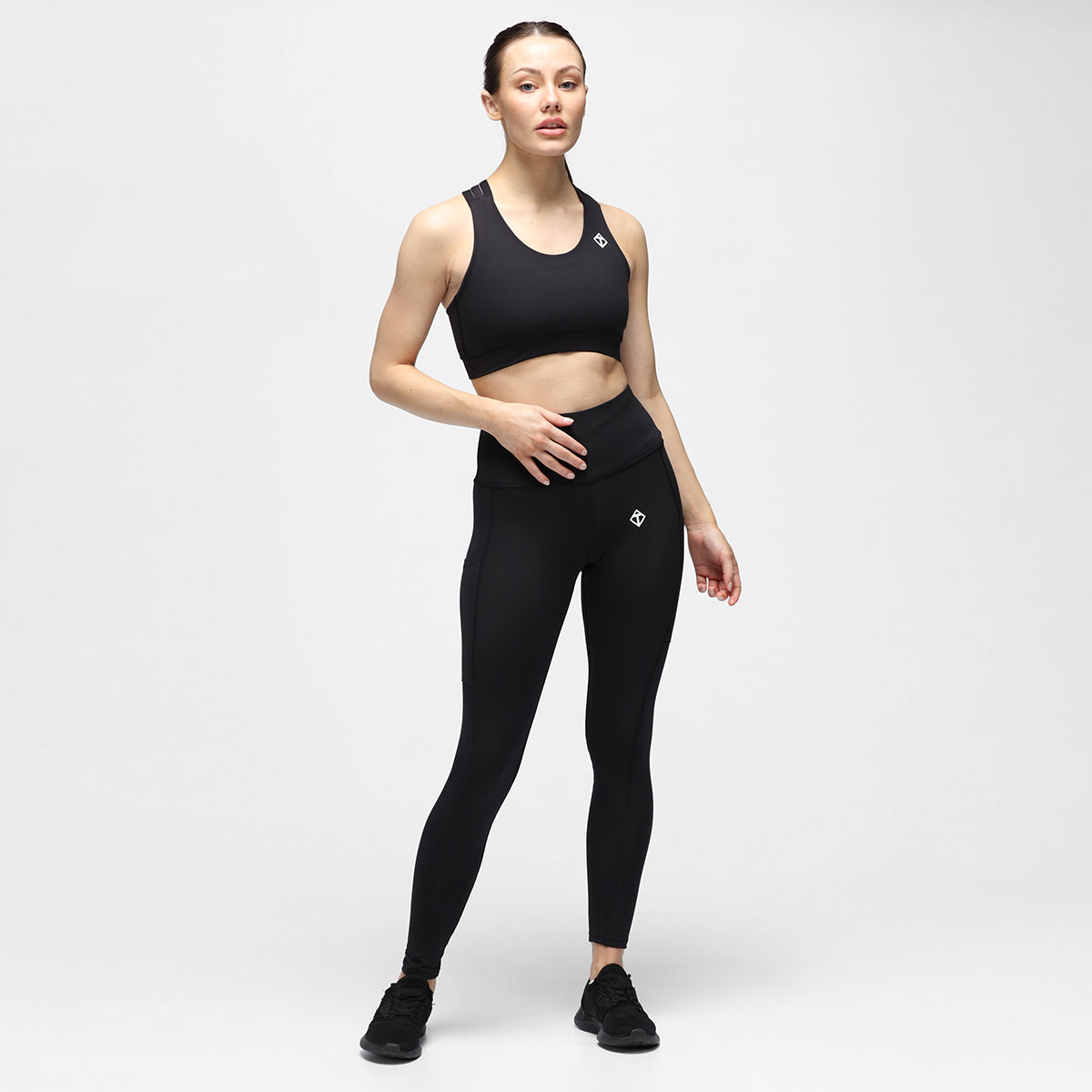 Black Diamond Luxe Leggings with Pockets - High Waist Yoga Pants for Women, Comfortable Workout Leggings for Running, Gym & Lounge