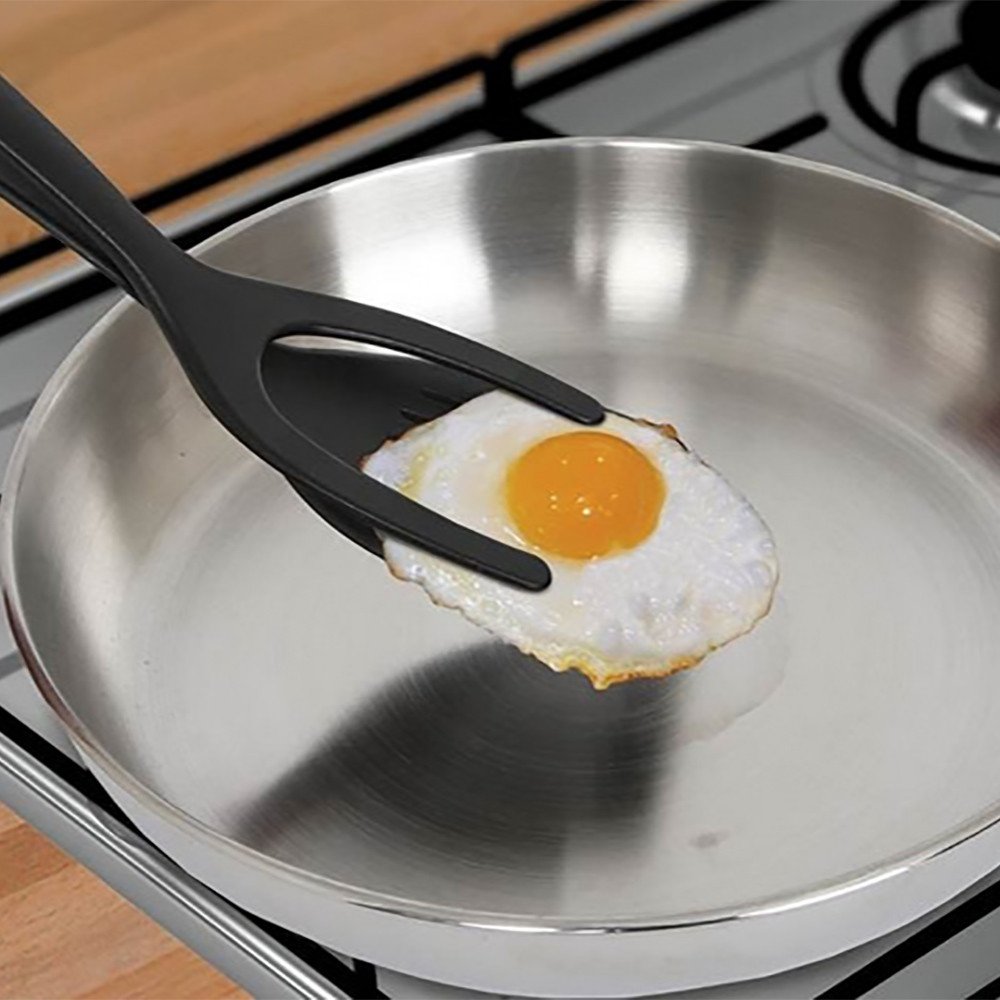 Premium Silicone Kitchen Spatula - 2-in-1 Grip & Flip Cooking Turner for Steak, Pancakes, Eggs - Heat Resistant Non-Stick Utensil for Frying, Grilling, Baking - Perfect for Home Chefs & Professional Kitchens
