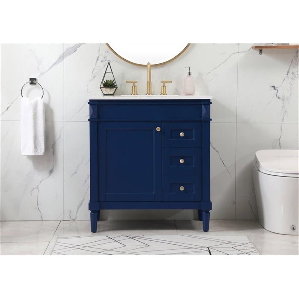 32 Inch Modern Bathroom Vanity with Sink - Elegant Blue Storage Cabinet for Bathroom Organization | Perfect for Small Spaces, Apartments & Home Decor