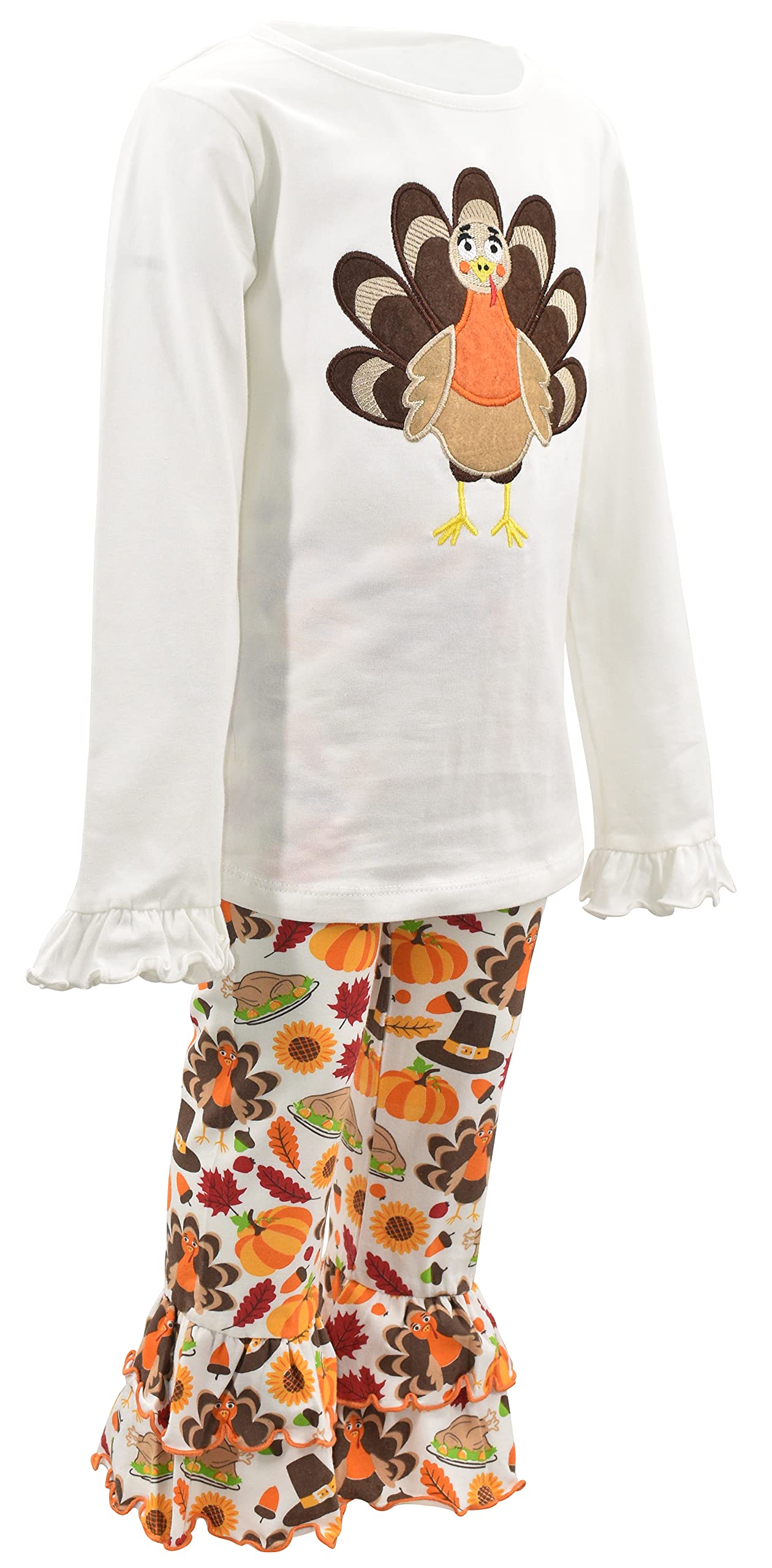 Girls 2-Piece Ruffle Leggings & Shirt Set - Toddler Outfit for Play & Photos