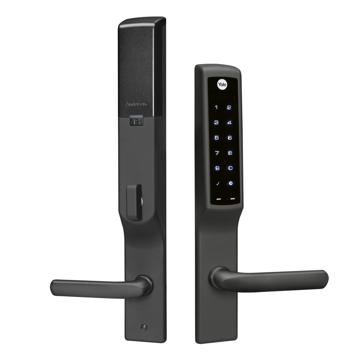 Yale Assure Lock for Andersen® Patio Doors - Smart Wi-Fi & Bluetooth Keypad Door Lock with Handle, Black (YRM276-CB1-BLK) | Secure Your Home & Control Access Remotely