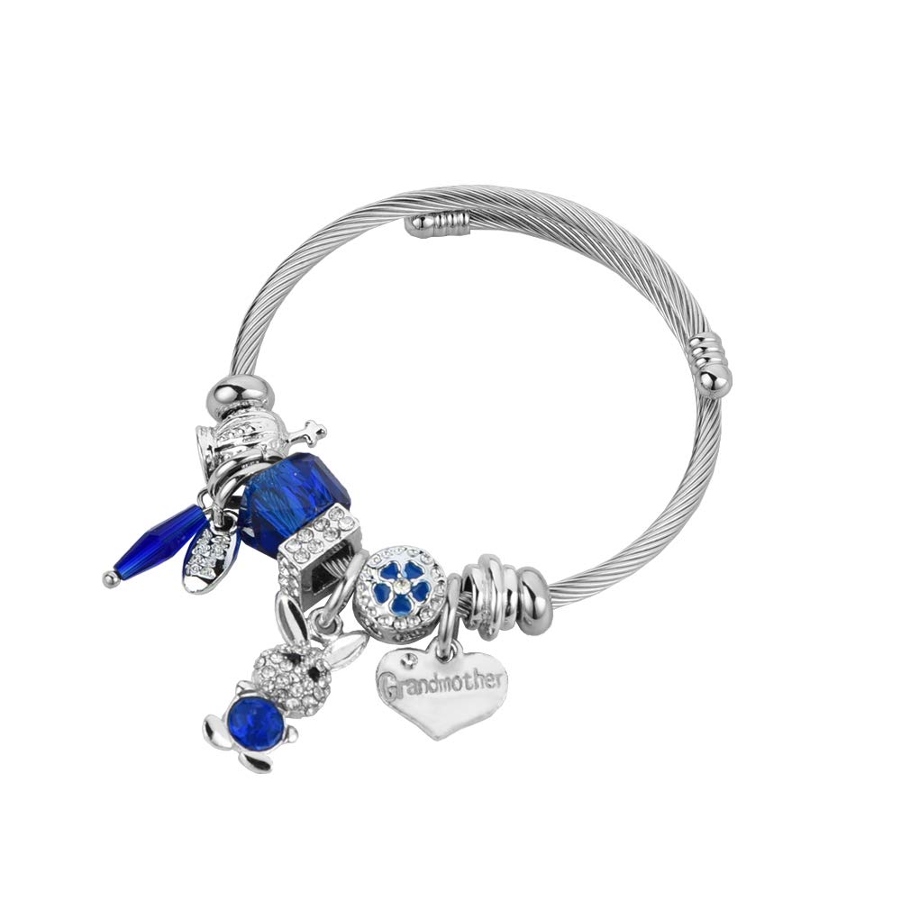 Mini Jewelry Dangle Charms Bracelet for Women & Girls - Cubic Zirconia Glass Spacer Beads - Elegant Gift for Birthday, Anniversary & Everyday Wear
