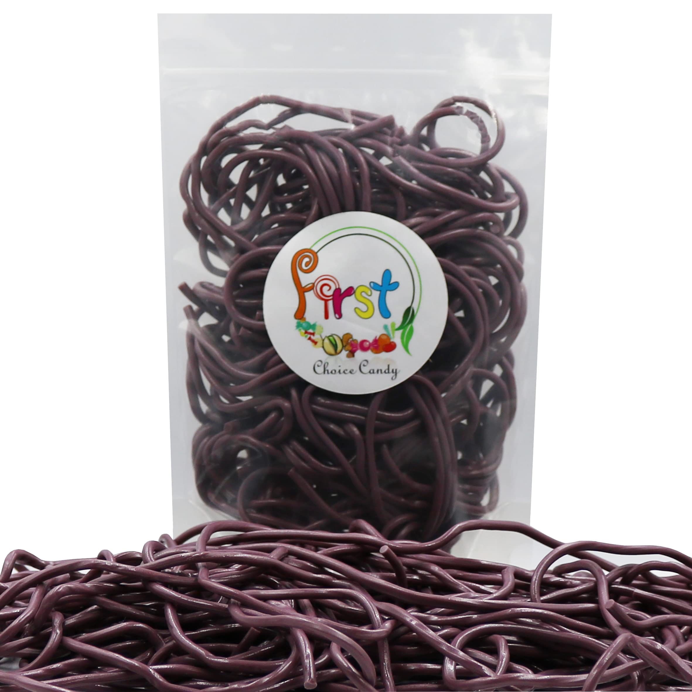 FirstChoiceCandy Juicy Licorice Laces Candy - Purple Grape Flavor, 1 Pound Bag | Sweet & Chewy Licorice Treat for Parties, Movie Nights & Gift Baskets