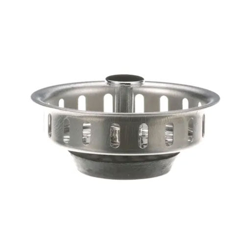 FMP 1021062 Stainless Steel Drain Basket Strainer, 3 1/2 Inch - Perfect for Kitchen Sinks, Bathroom Drains & Food Prep Areas