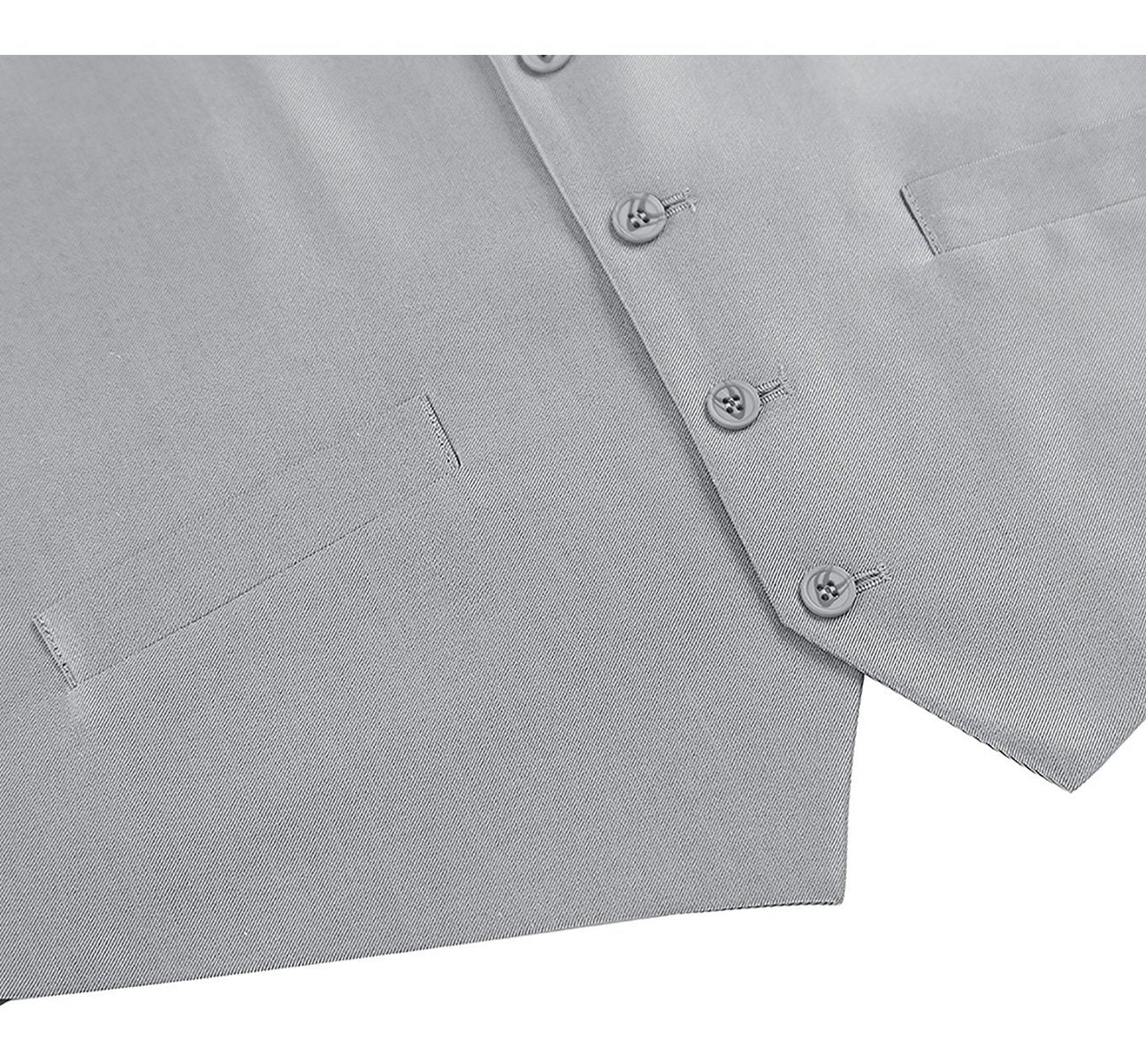 Alessandro Vitello by Renoir Grey Men's Formal Suit Vest - Slim Fit Sharkskin Waistcoat for Weddings, Business & Special Occasions
