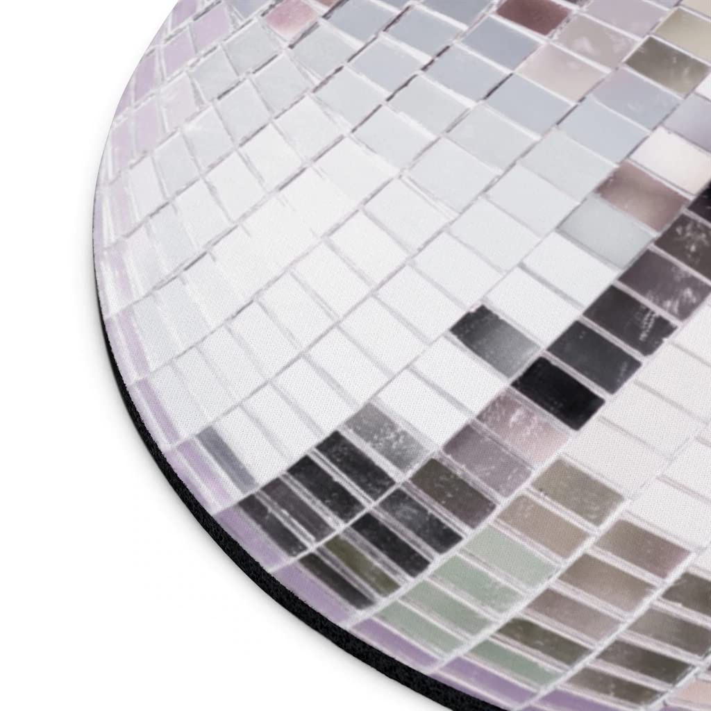 Disco Ball Mouse Pad - Non-Slip Round Gaming Mouse Mat for PC & Laptop, Funny Office Desk Accessory for Women & Men - Perfect for Work, Gaming & Home Decor