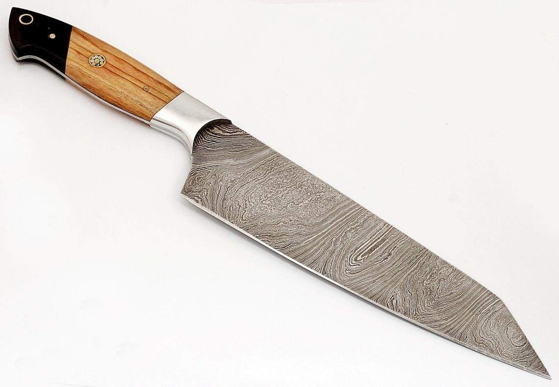 Premium Damascus Steel Chef Knife Set - 9-Piece Handcrafted Kitchen Knives with Leather Sheath | Professional Cooking, Meat Cutting & Gourmet Food Preparation