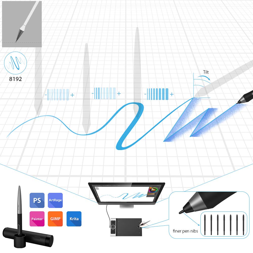 XPPen Deco Pro 9x5 Inch Graphics Drawing Tablet with Dual Wheel, 8192 Pressure Levels Stylus, 8 Shortcut Keys - Compatible with Mac, Windows, Android & Chrome OS - Perfect for Digital Art, Animation & Online Teaching