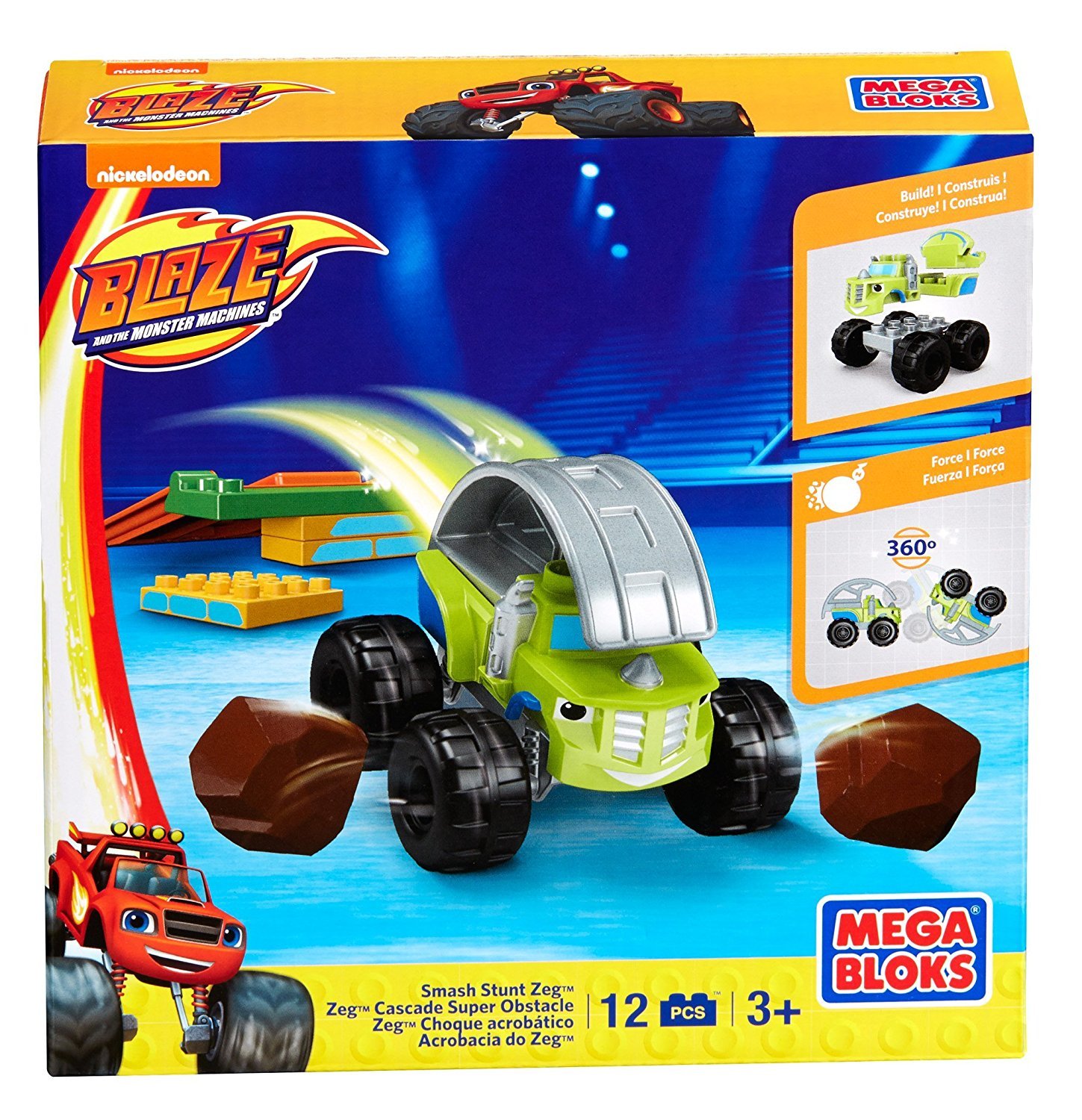 Mega Bloks Smash Stunt ZEG Building Blocks Set - 80 Pieces Construction Toy for Kids Ages 5+, Perfect for Creative Play & STEM Learning at Home or School