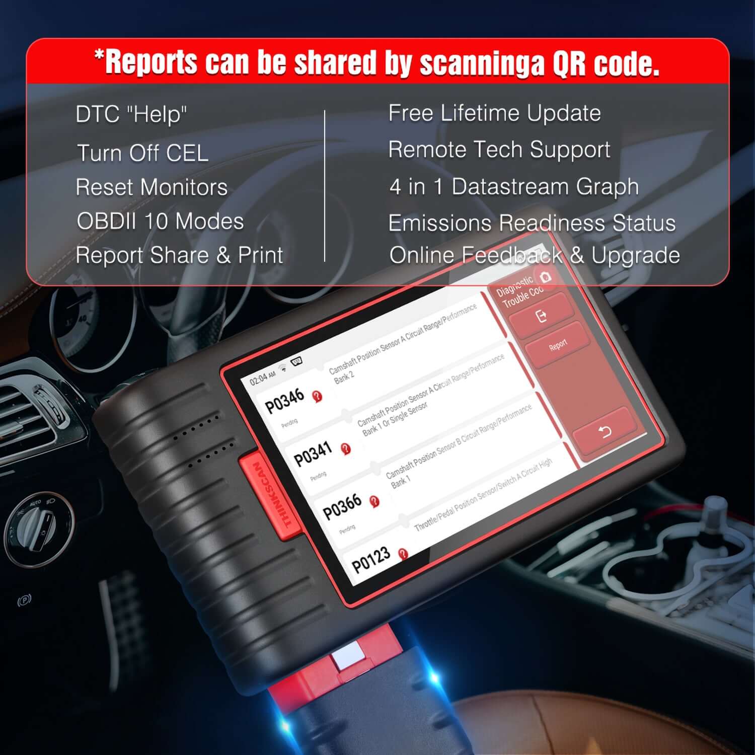 THINKCAR Thinkscan Max 2 CAN FD OBD2 Scanner - Full System Diagnostic Tool for Cars, Trucks & SUVs | Read/Reset Check Engine Light, ABS, SRS, Transmission | Perfect for Mechanics & DIY Auto Repair