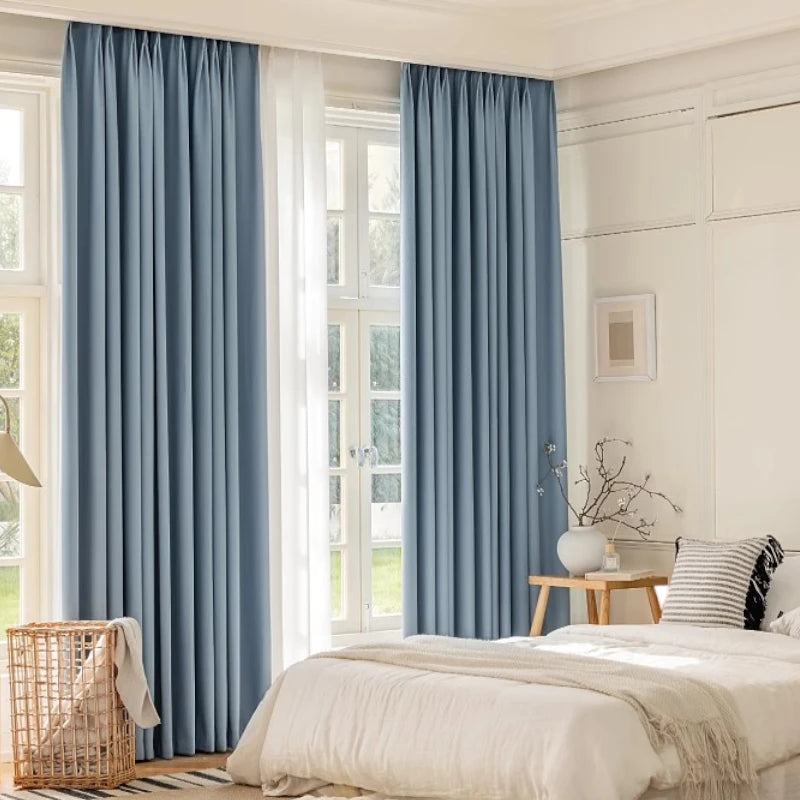 Halle Cream Japandi Style Blackout Curtains - 100% Cotton Linen Custom Window Drapes for Living Room & Bedroom (Light Blocking, Noise Reducing, Thermal Insulated)