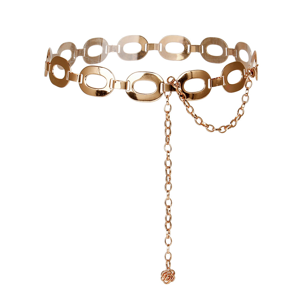 Elegant Summer Waist Chain Jewelry - Gold & Silver Metal Body Chain for Women - Perfect for Beach, Festival, and Party Outfits