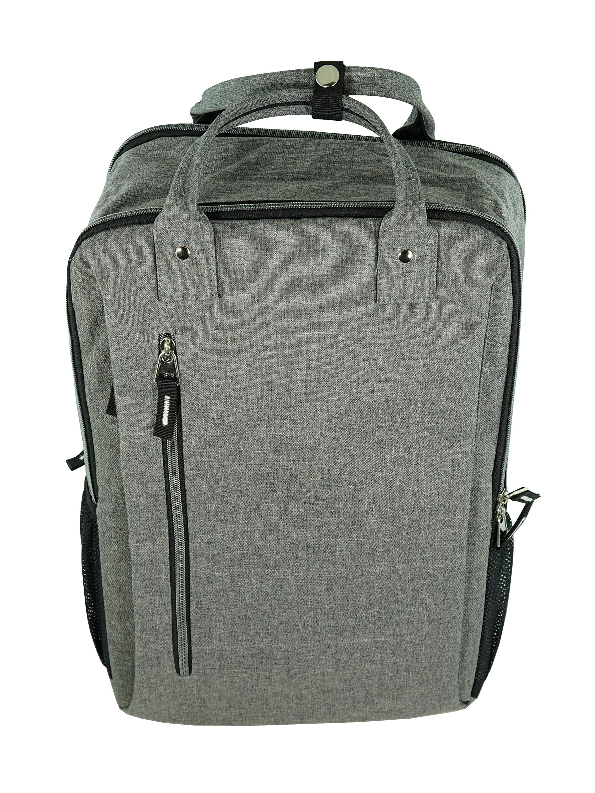 Anti-Theft Slim Laptop Backpack for Men & Women - Padded Business Travel Bag with USB Charging Port - Commuter Rucksack for Work, School & College (Grey Heather) - Perfect for Office, Daily Commute & Airplane Travel