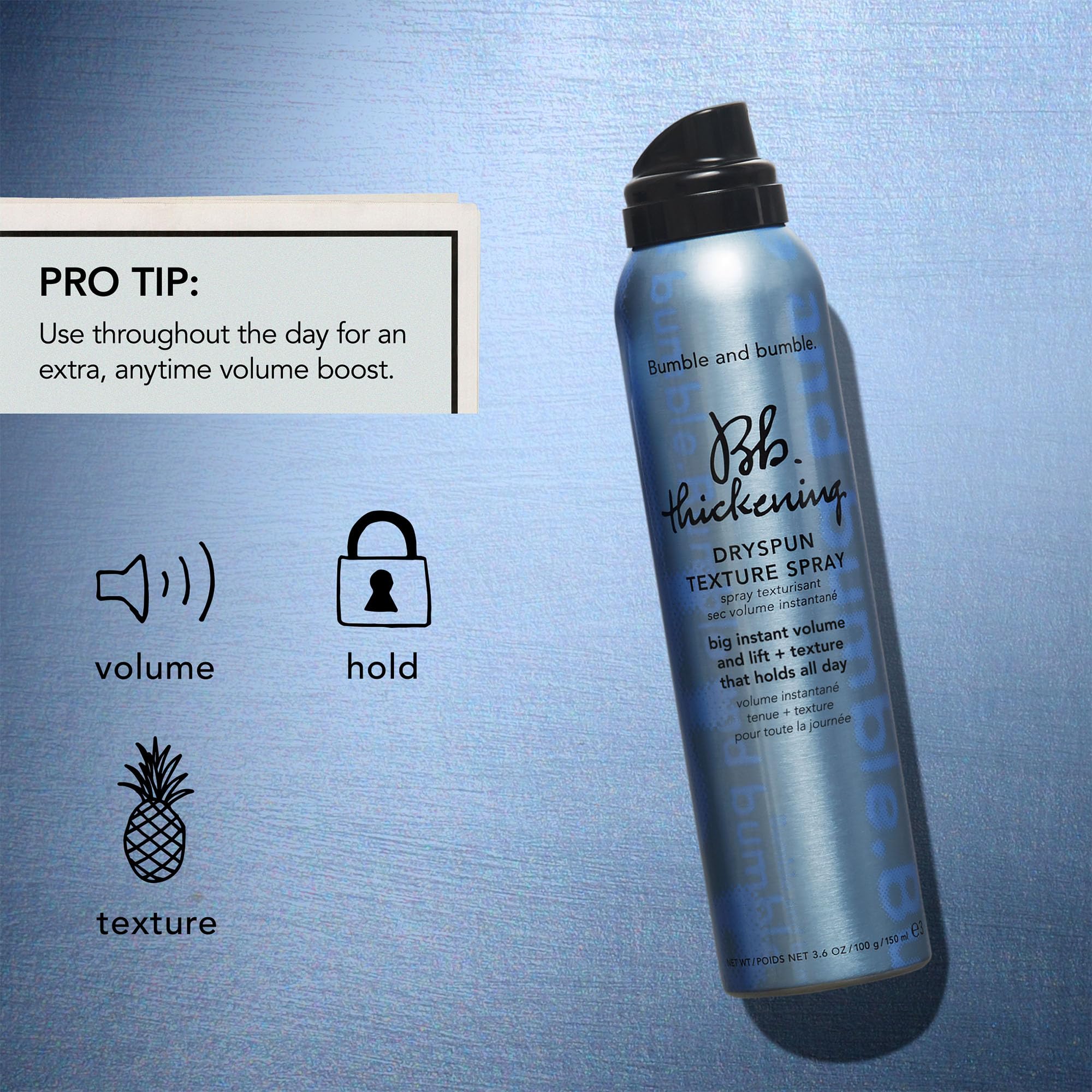 Bumble and Bumble Hairdresser's Invisible Oil Heat & UV Protection Leave-In Conditioner Primer + Thickening Dryspun Volume Spray + Heat Shield Set - Travel Size Mini for Damaged Hair, Heat Styling & UV Protection - Perfect for Vacation, Gym & On-The-Go Hair Care