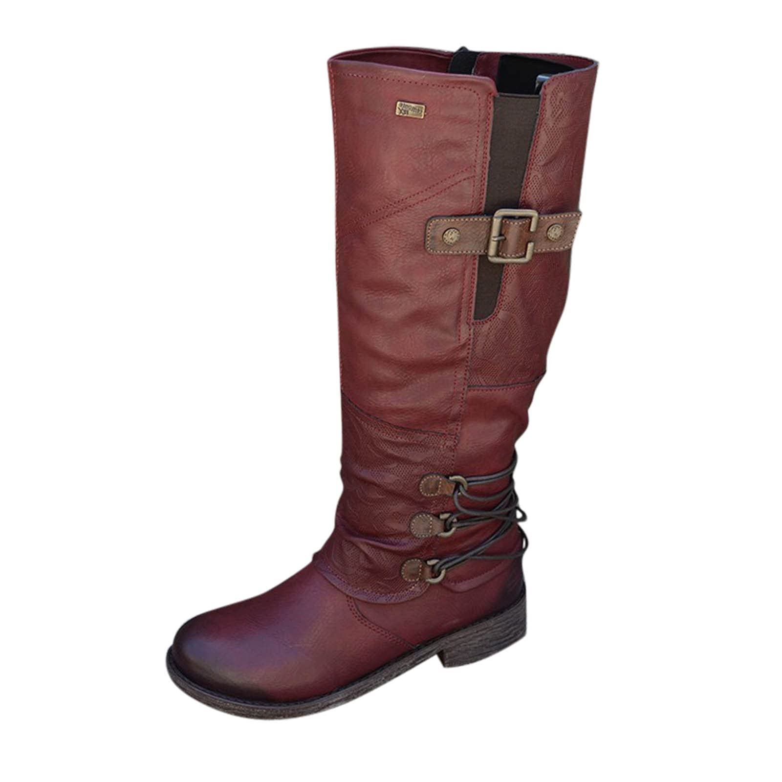 YUHAOTIN Women's Pointed-Toe Mid-Calf Zipper Boots - Fashionable Casual Sneaker Boots with Arch Support & Wide Width - Perfect for Running, Walking & Everyday Wear