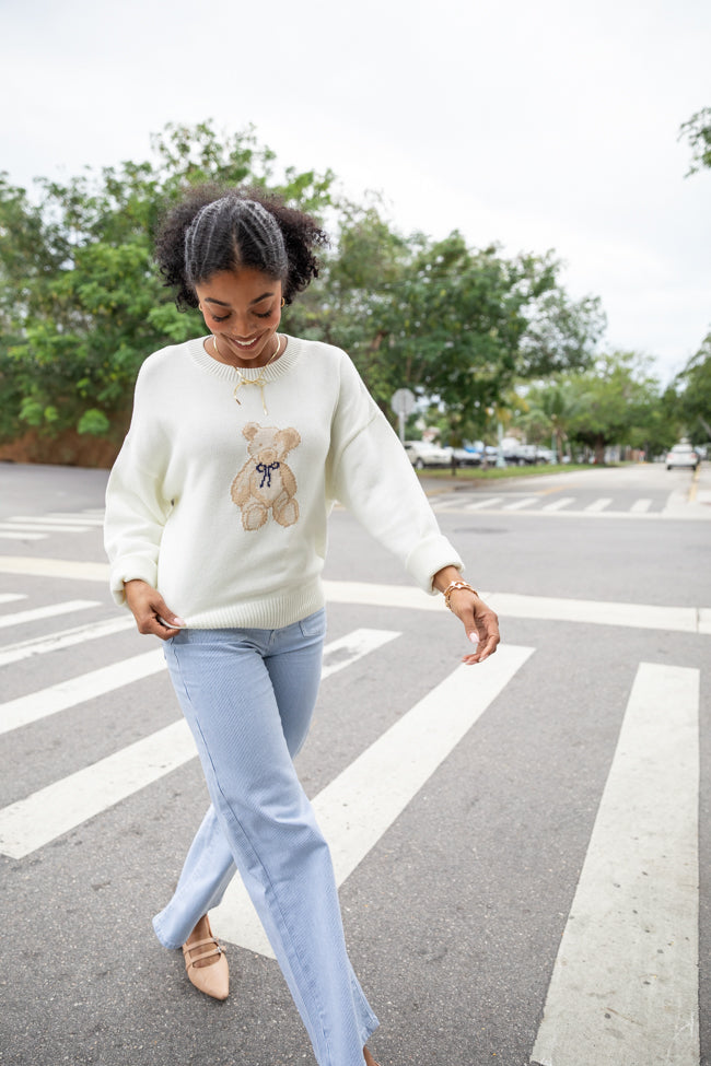 Too Much To Bear Ivory Sweater - Cozy Oversized Knit Pullover for Women | Perfect for Fall & Winter Layering, Casual Outfits, and Coffee Dates