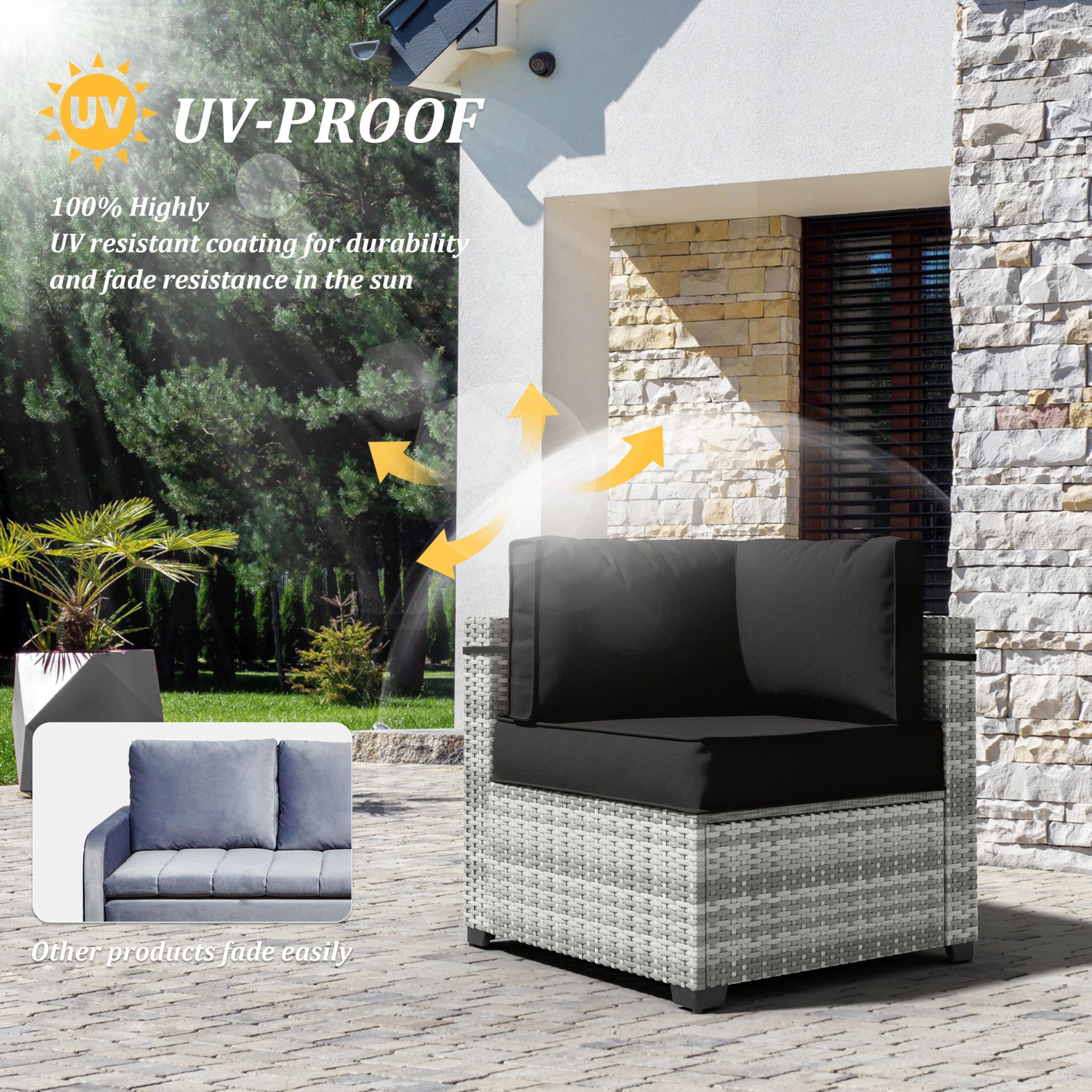 14-Piece Waterproof Outdoor Cushion Covers with Zipper - Replacement Slipcovers for Patio Furniture, Sofa & Couch (3 Sizes) - Perfect for Backyard, Deck, Poolside & Garden Seating Protection