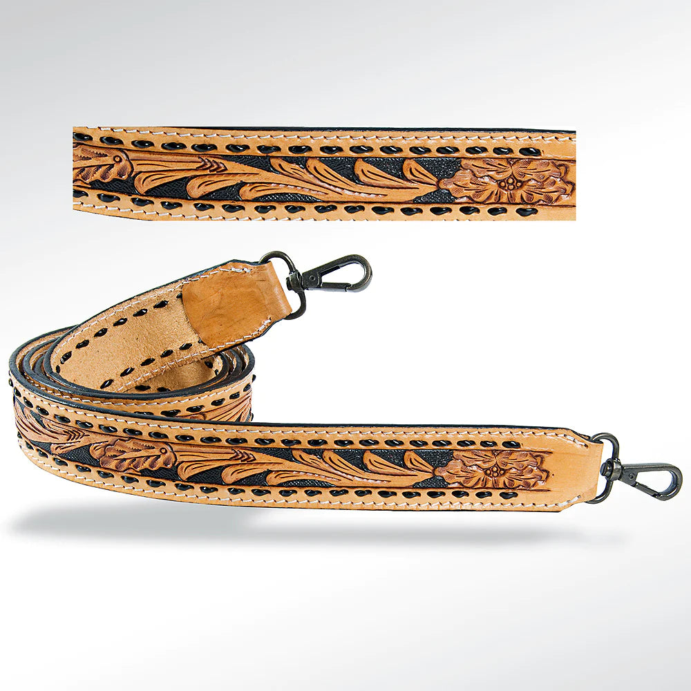 American Darling Genuine Leather Tooled Purse Strap - Adjustable Shoulder Bag Strap for Handbags, Crossbody Bags & Totes | Perfect for Everyday Use, Travel & Fashion Accessories