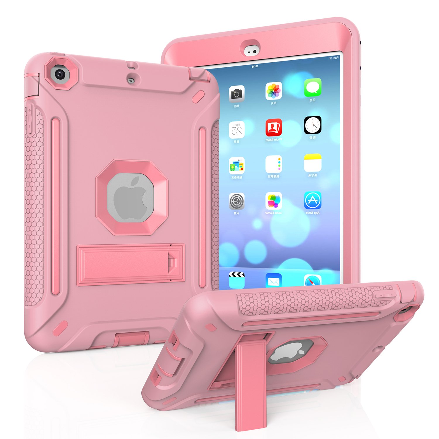 MAKEIT CASE Heavy Duty Shockproof Hybrid Protective Case for iPad Mini 1/2/3 - Rugged Silicone & PC Hard Cover with Kickstand | Perfect for Outdoor Adventures, Travel & Daily Protection