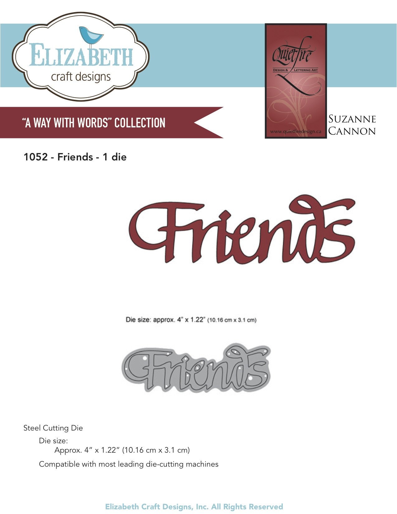 Quietfire Wafer Thin Metal Die-Friends - Ultra Thin Crafting Dies for Scrapbooking, Card Making & DIY Projects | Perfect for Paper Crafts, Home Decor & Gift Tags