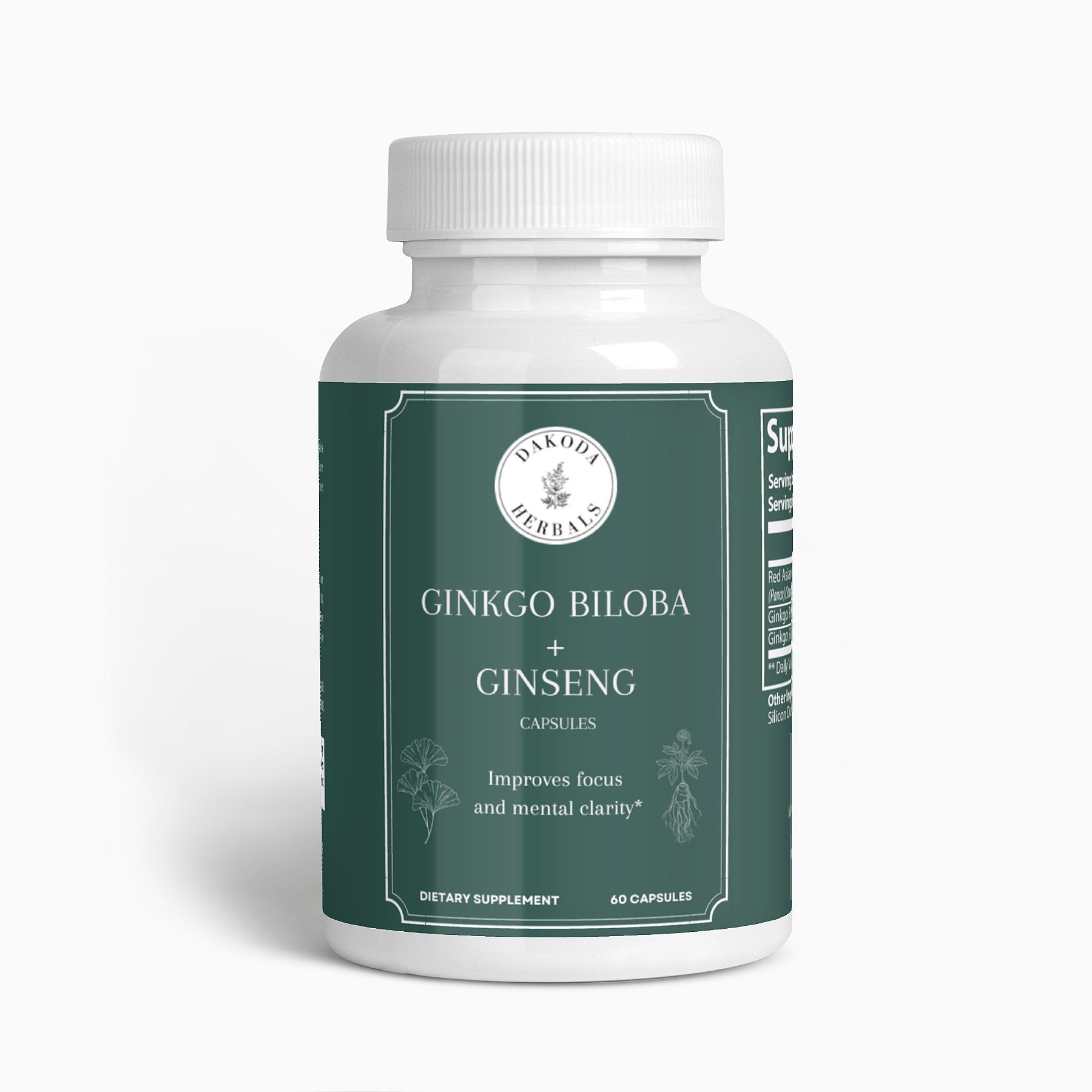 Premium Ginkgo Biloba & Ginseng Supplement for Immune Support - Enhance Focus & Energy for Workouts, Study & Daily Wellness
