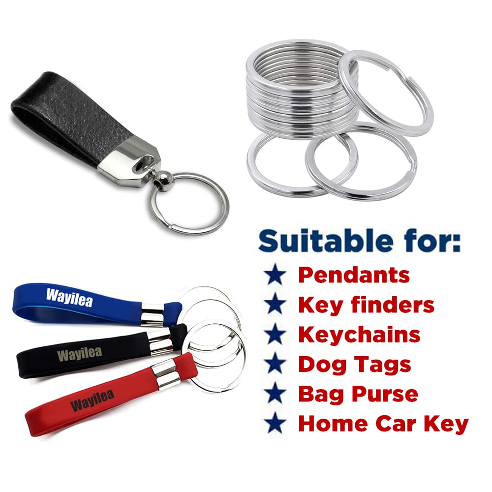 12 Pack Stainless Steel Keychain Rings - 1