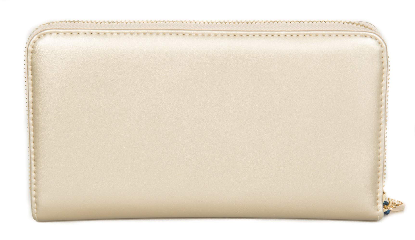 Trussardi Women's Genuine Eco-Leather Wallet - 3-Zip Pocket Large Wallet (20.5x11.5x2.5 cm) - Stylish & Durable JEANS Collection (Model 75W00201 9Y099998 FAITH) - Perfect for Everyday Use, Travel & Gift Giving