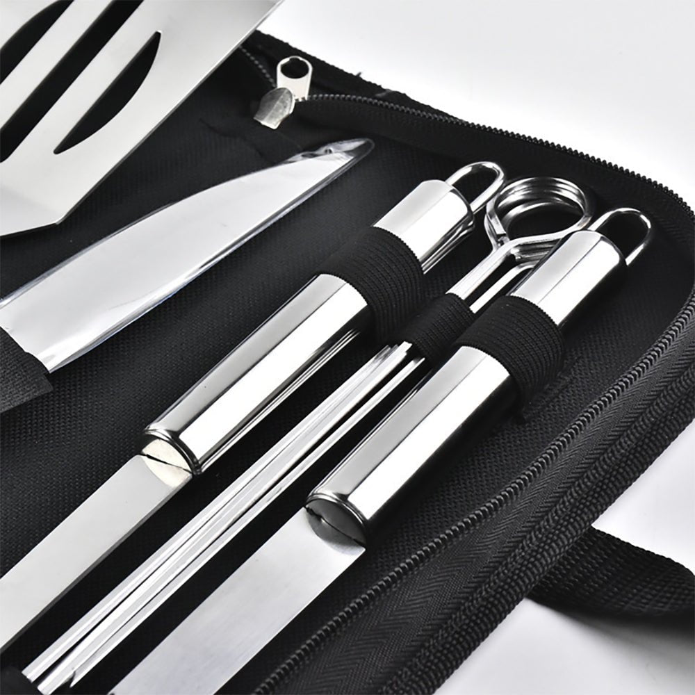 Premium Emilio 15-Piece Stainless Steel BBQ Grill Tool Set with Carrying Case - Perfect for Backyard Grilling, Camping & Outdoor Cooking Parties