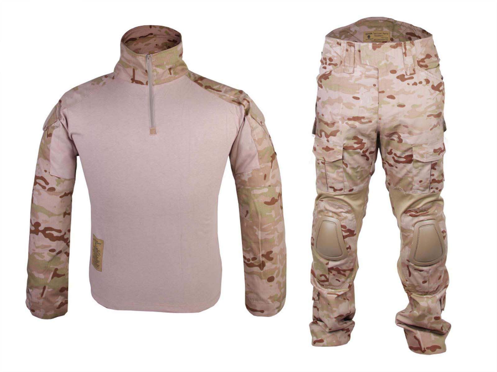 Elite Tribe Airsoft Tactical BDU Suit - Military Combat Gen2 Uniform Set with Shirt & Pants in Multicam Arid - Perfect for Airsoft Games, Hunting, and Outdoor Adventures