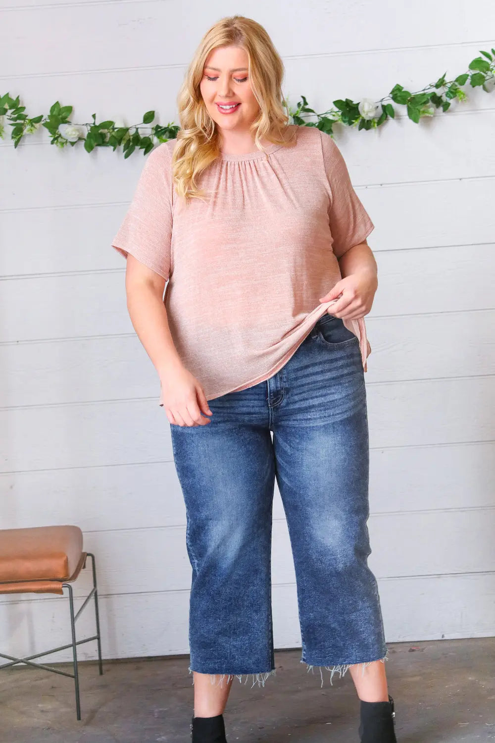 Elegant Mauve Tie Back Crinkle Floral Blouse for Women | Summer Boho Chic Tunic Top | Perfect for Beach Vacations & Date Nights