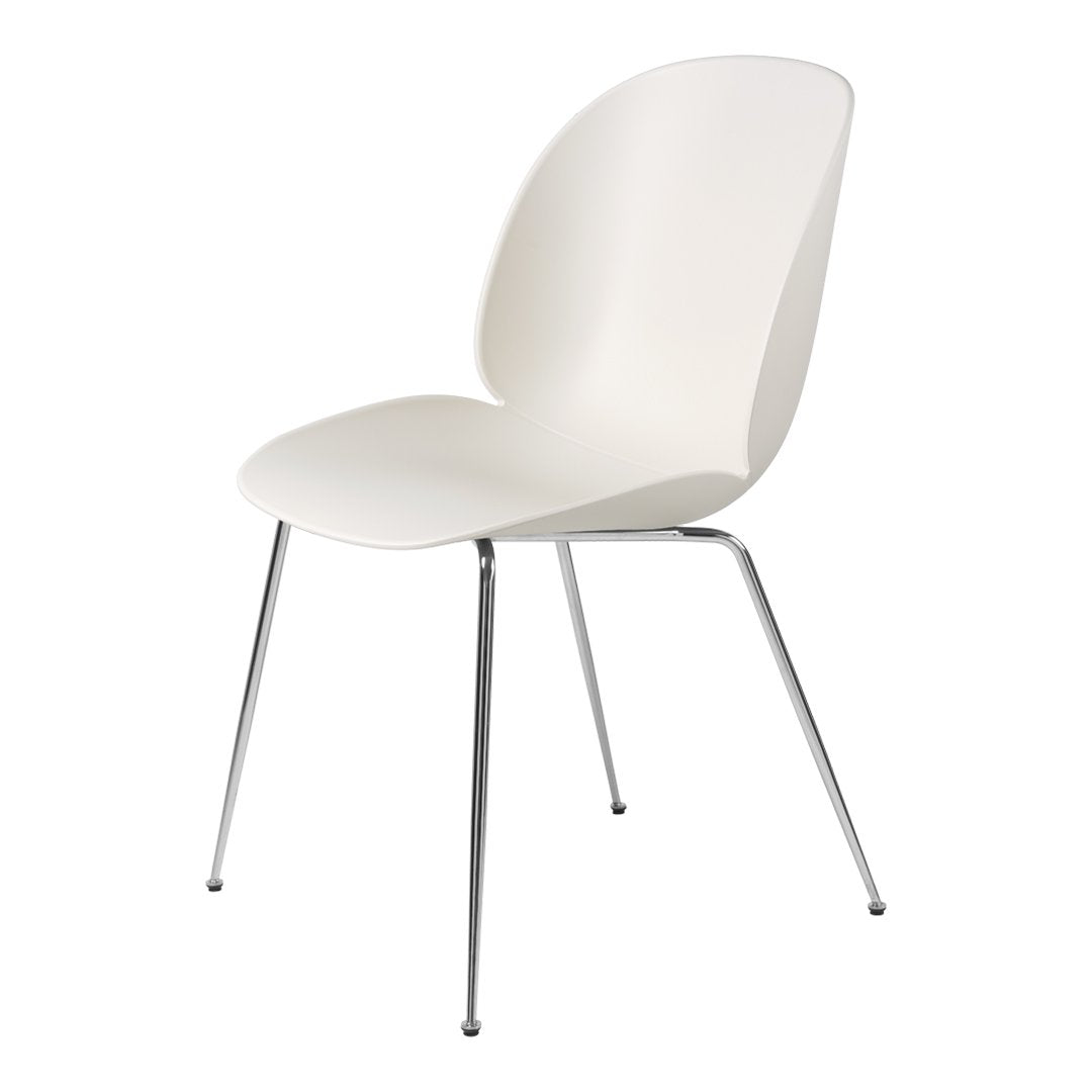 Modern Beetle Dining Chair with Conic Base - Unupholstered Wooden Seat - Perfect for Kitchen, Dining Room, and Small Spaces