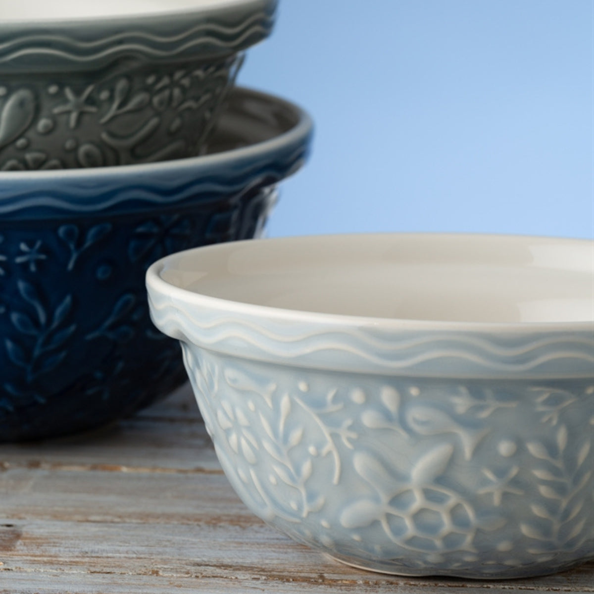 Mason Cash Mixing Bowl Set - Durable Ceramic Mixing Bowls for Baking, Cooking & Food Prep - Nautical Design - Perfect for Home Kitchen, Restaurants & Baking Enthusiasts