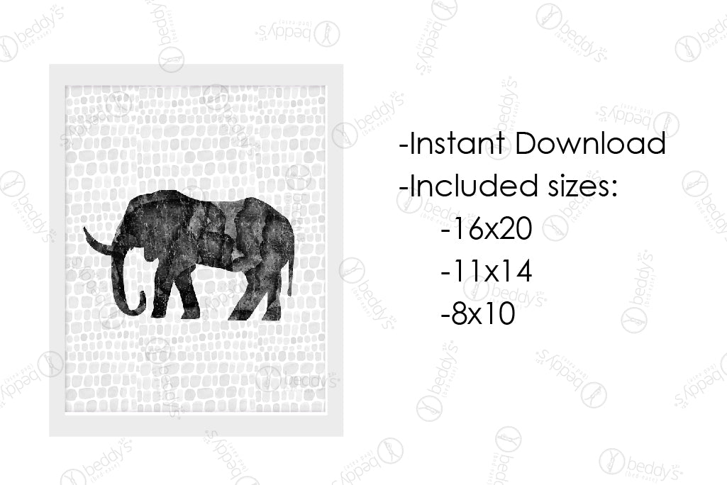 Wild Elephant Artwork Digital Download - Stunning Wildlife Wall Decor for Home & Office - Perfect for Nature Lovers & Safari-Themed Rooms