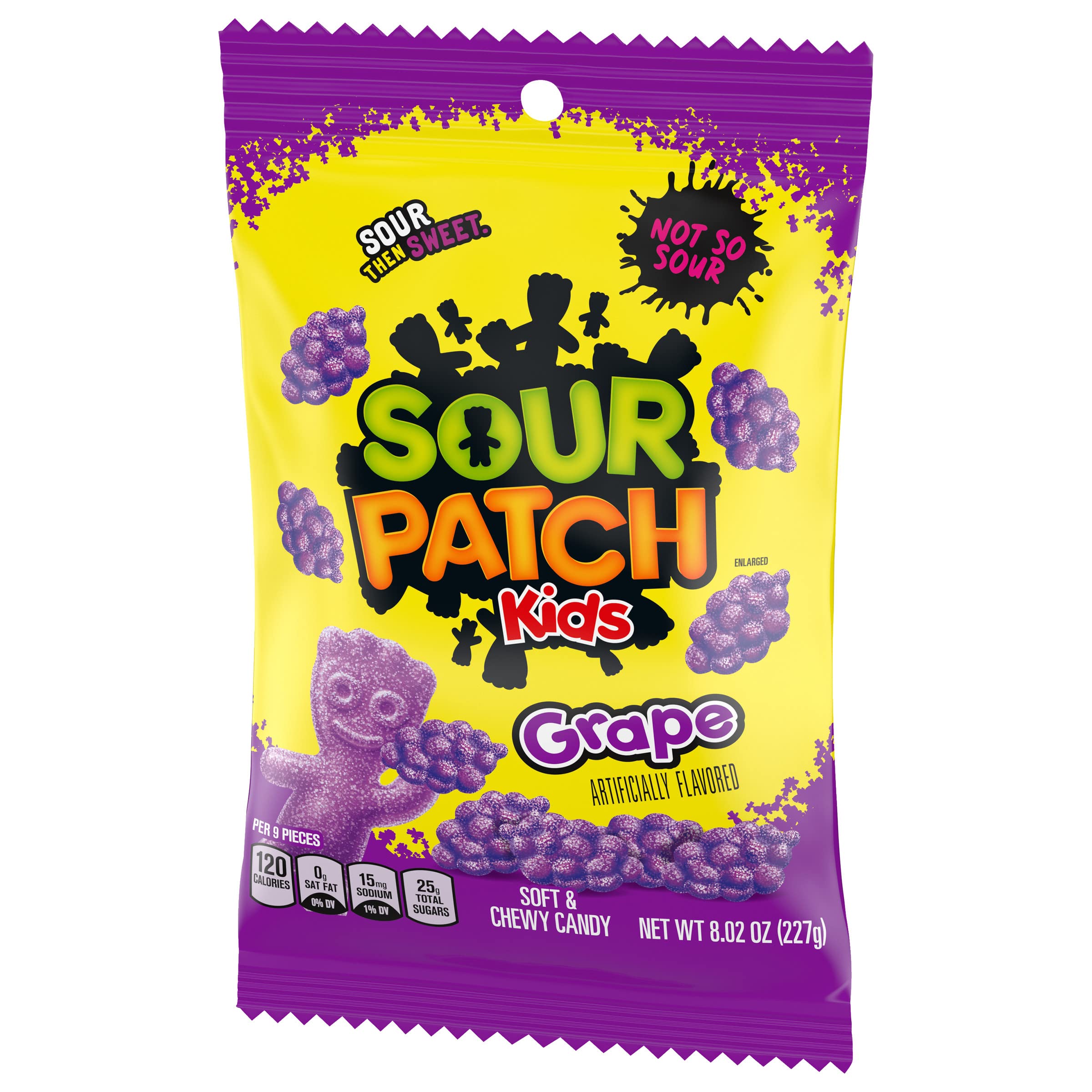 Sour Patch Kids Grape Soft & Chewy Candy - 8.02 oz Pack - Sweet & Tangy Sour Candy for Parties, Movies & Snacking