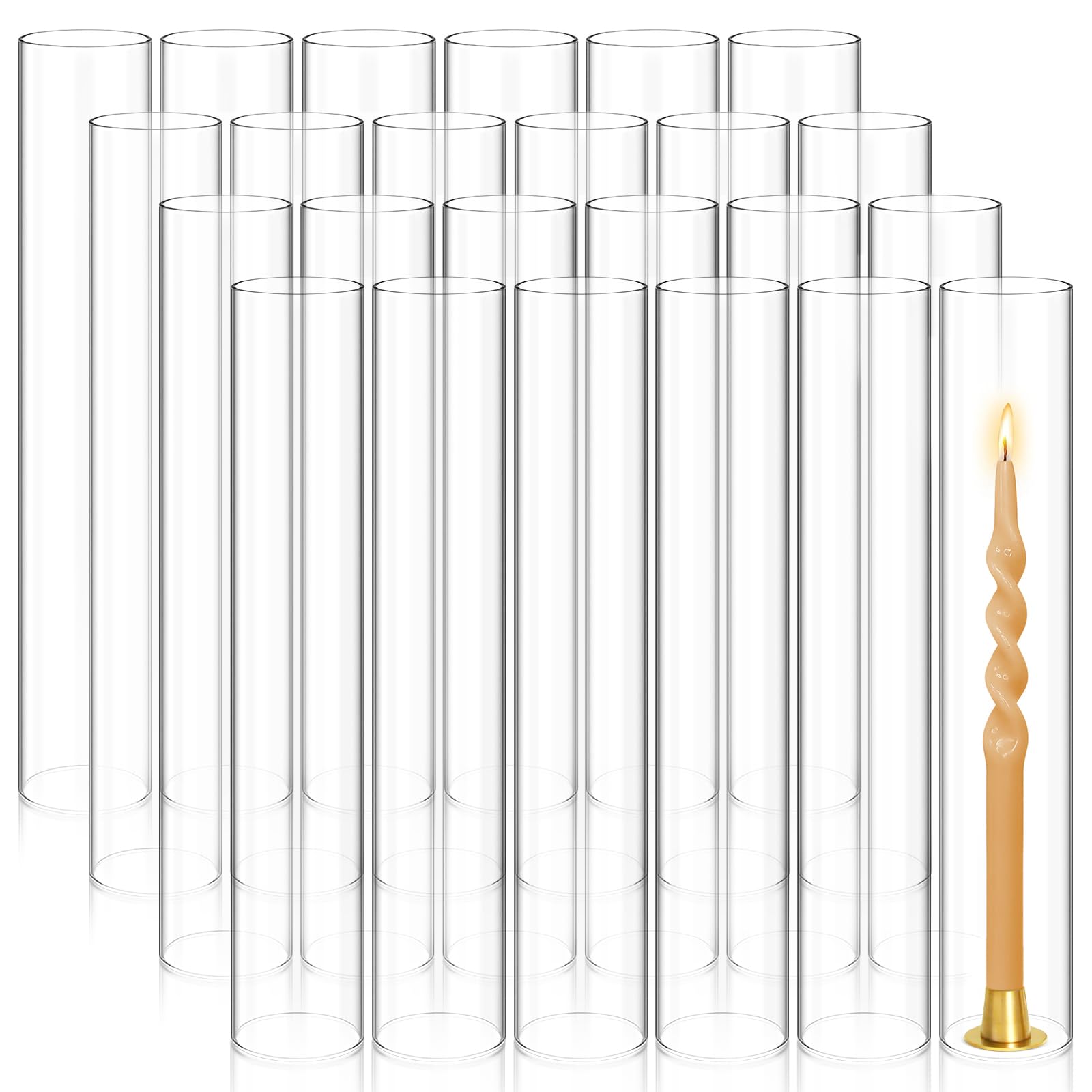 Showgeous 24-Pack Hurricane Candle Holders - 2.5