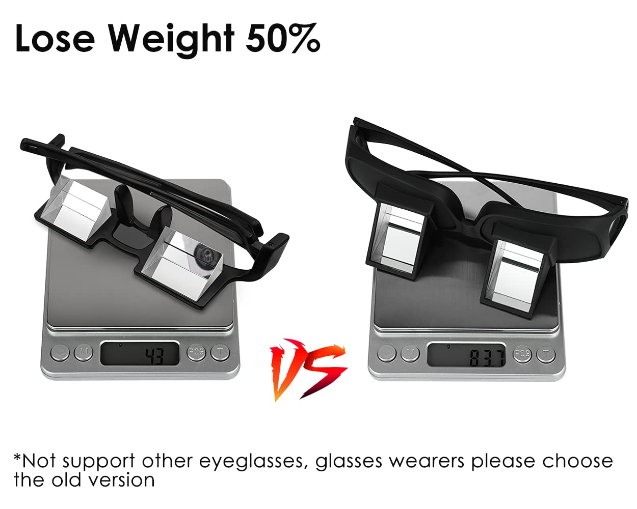 DS. DISTINCTIVE STYLE 90 Degree Prism Reading Glasses - Hands-Free Lazy Glasses for Crochet, Knitting, Reading in Bed & Relaxing - Perfect for Laying Down, Crafting & Comfortable Viewing