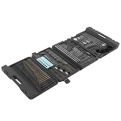 204Pcs High-Speed Steel (HSS) Drill Bit Set - Premium Hardened Metal Drill Bits for Wood, Metal & Plastic - Durable Power Tool Accessories for DIY, Construction & Home Repair Projects