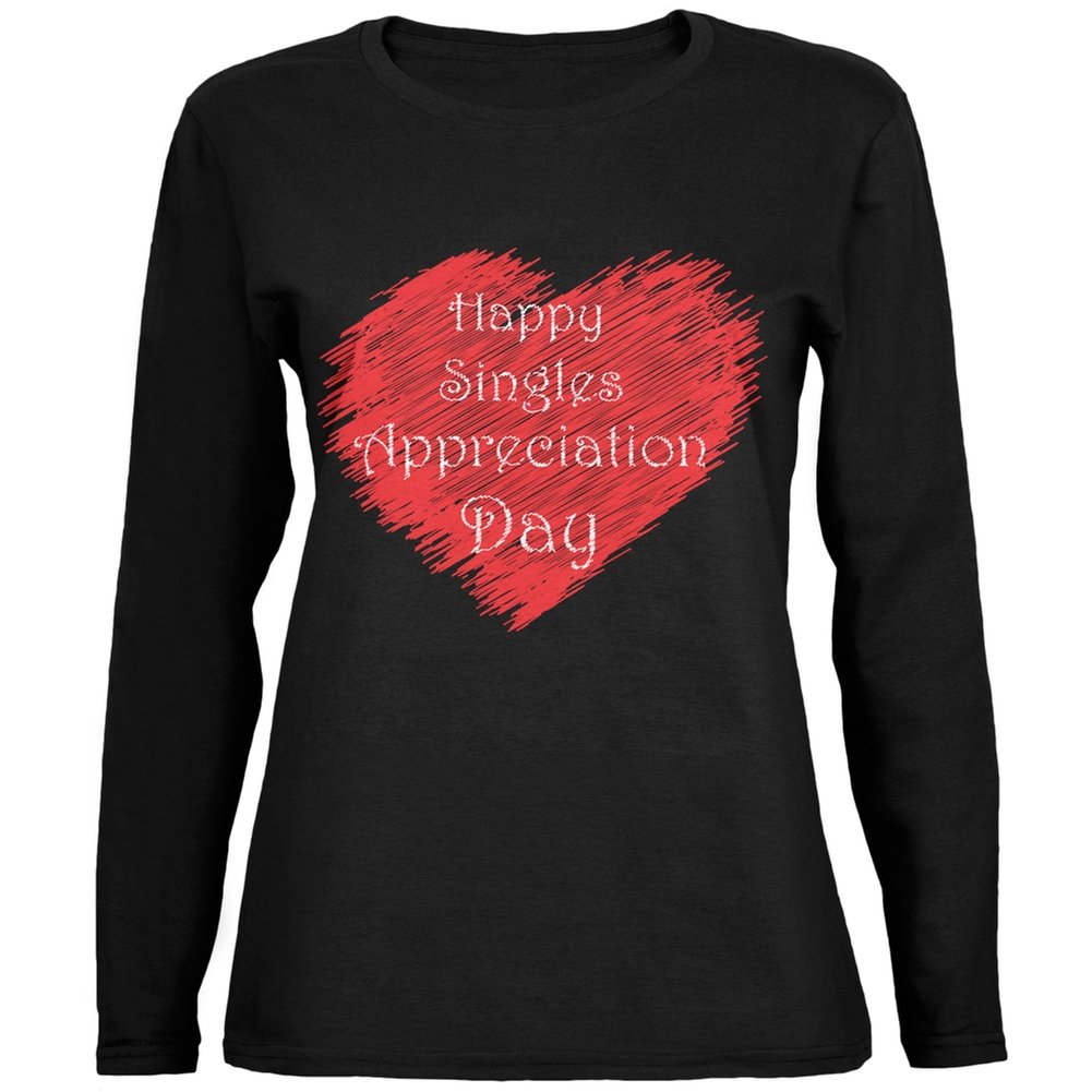 Old Glory Scribble Singles Appreciation Day Women's Long Sleeve T-Shirt - Patriotic American Flag Design, Comfortable Cotton Blend, Perfect for Independence Day, Veterans Day & Casual Wear