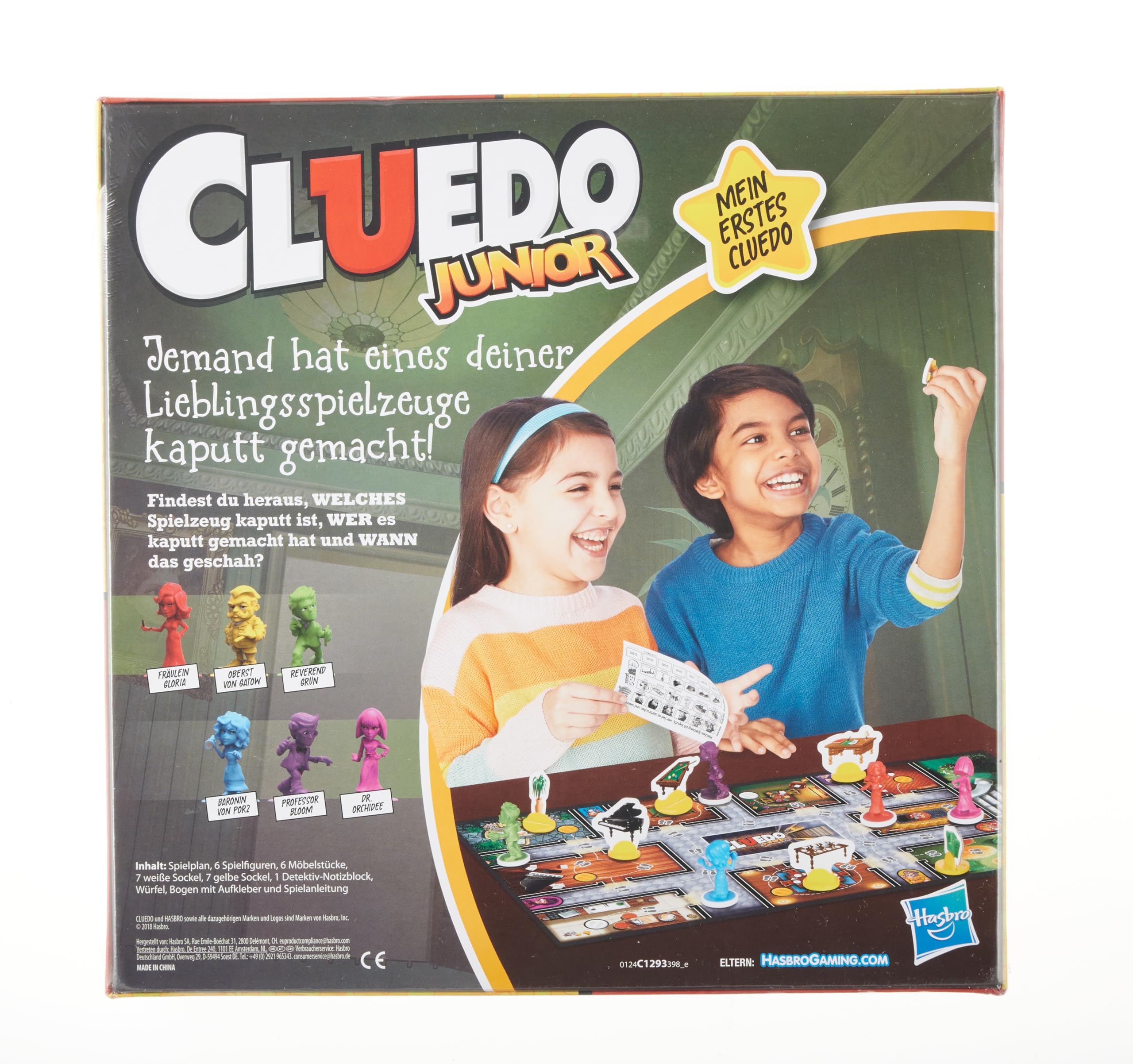Hasbro Gaming C1293100 Junior Classic Detective Game for Kids Age 5+ | Fun Mystery Solving Board Game for Family Game Night (German Version)