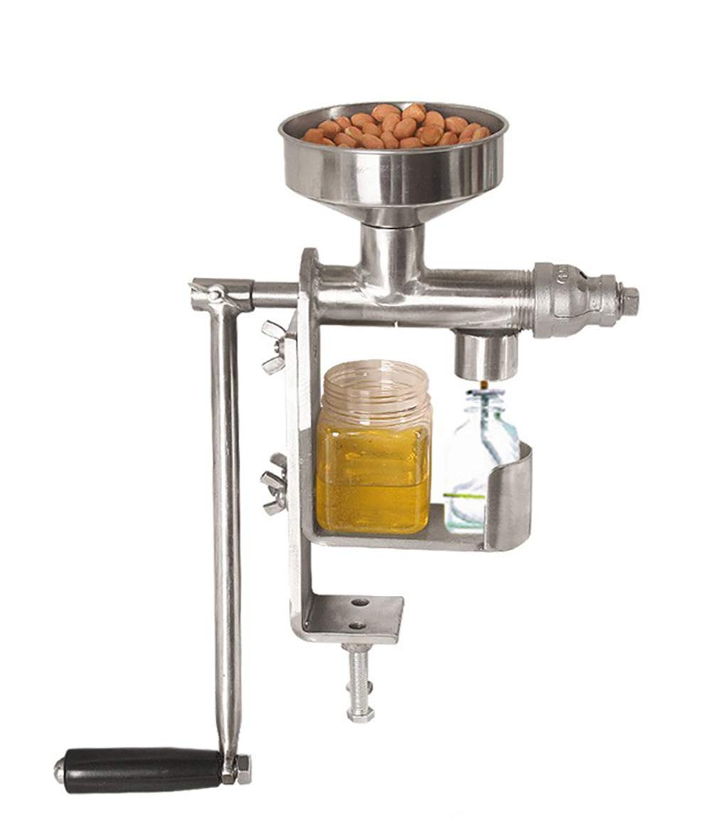 Huanyu 600W Manual Oil Press Machine - 1L Stainless Steel Cold Press for Peanut, Sunflower, Rapeseed - Home Use for Cooking, Salad Dressing & DIY Natural Oils