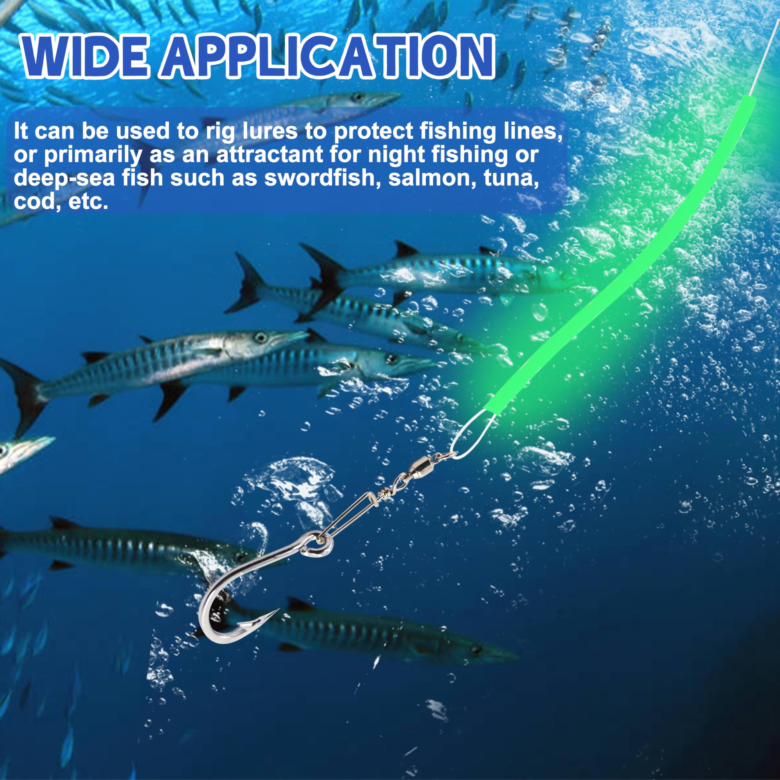 16.4ft Glow Fishing Tube - Green Luminous Soft Plastic for Night & Deep Sea Fishing