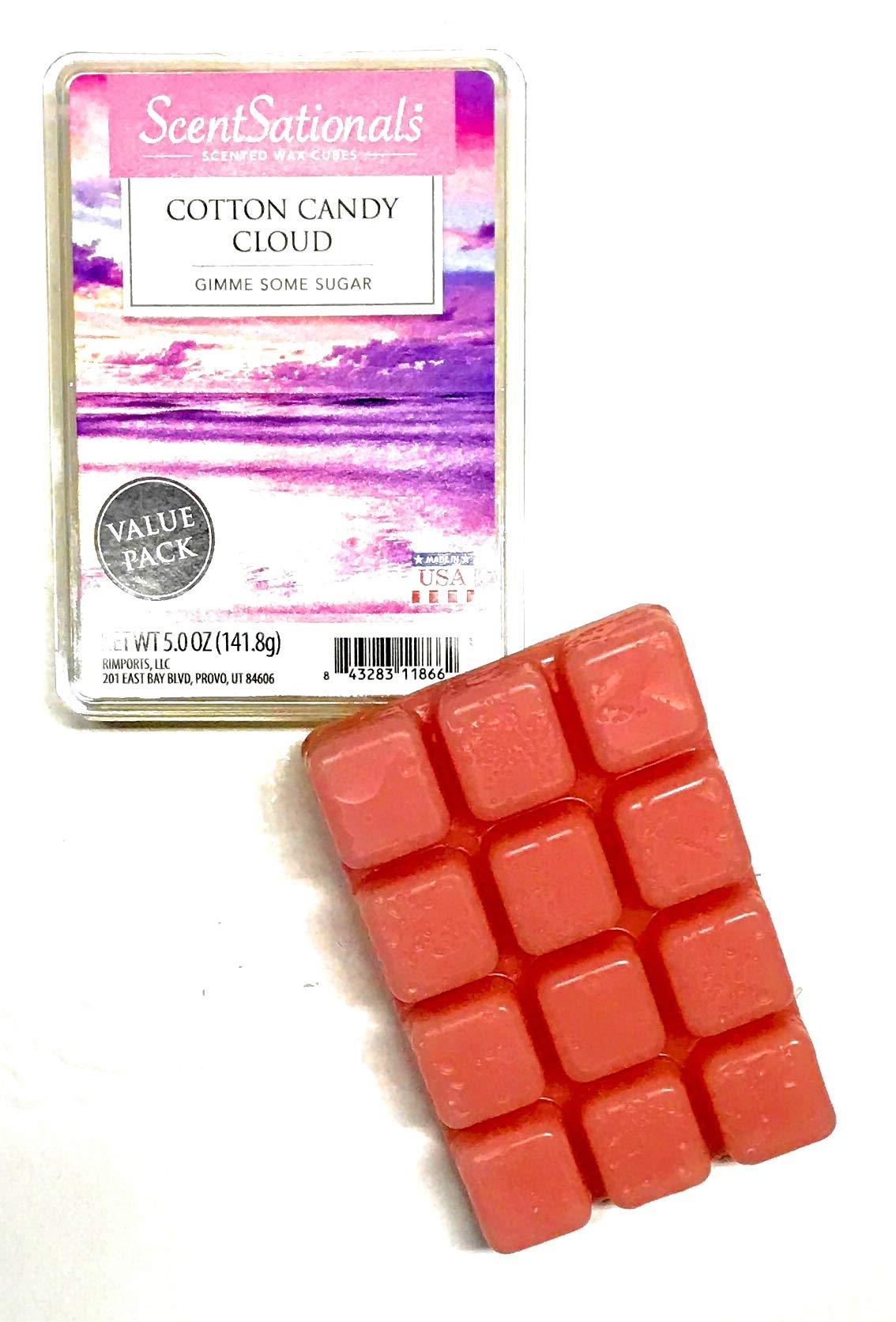 ScentSationals Cotton Candy Cloud Scented Wax Melts - 5 oz Fragrance Cubes for Wax Warmers | Sweet Home & Office Aromatherapy