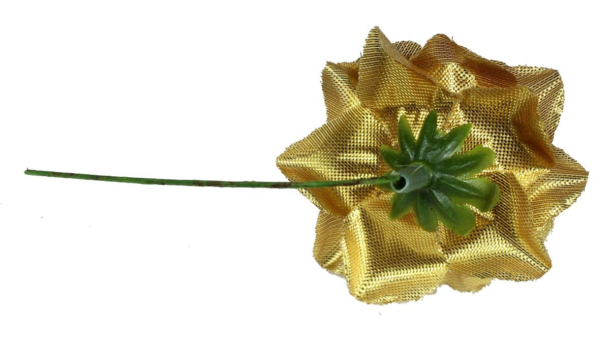 Homeoculture Golden Shimmering Stem Flower Hair Clips - 2 Pack Natural-Looking Floral Hair Accessories for Women & Girls | Perfect for Weddings, Parties & Everyday Wear
