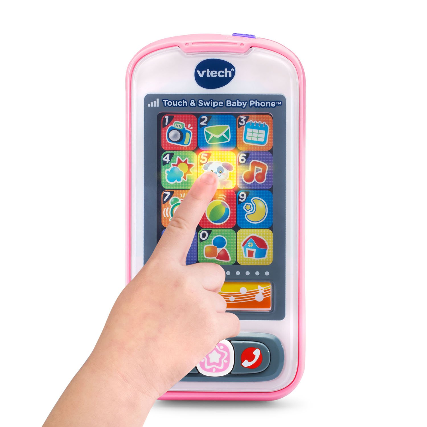 VTech Touch and Swipe Baby Phone - Interactive Learning Toy for Toddlers 1-3 Years, Pink | Pretend Play, Early Education & Sensory Development Gift for Boys & Girls