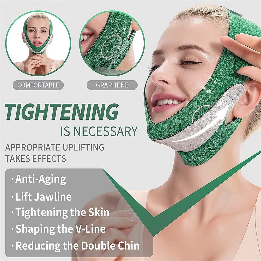 LOCANS V-Shape Face Slimming Mask - Anti Double Chin & Wrinkle Reduction Belt for Women | Ultra-Thin Lifting Strap for Skin Tightening & Facial Contouring | Perfect for Home Spa, Night Care & Travel Skincare (1 Pack)